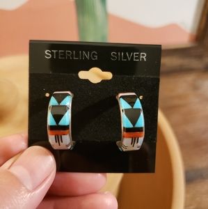 Vintage Sterling Silver Zuni Earrings